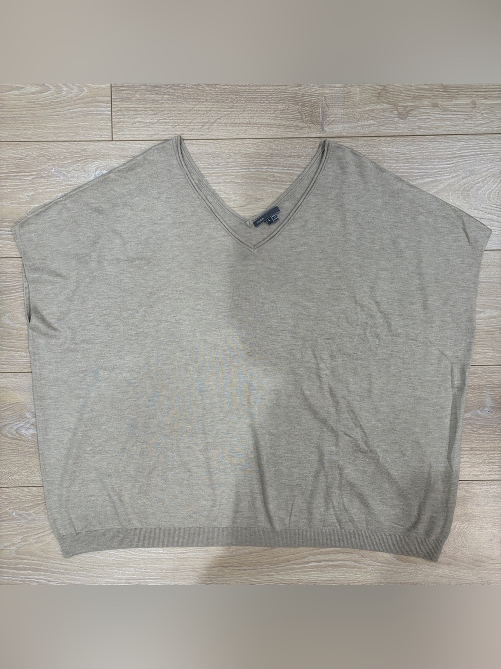 Vince Cashmere Blend V-Neck Dolman Sleeve Knit Top Size L